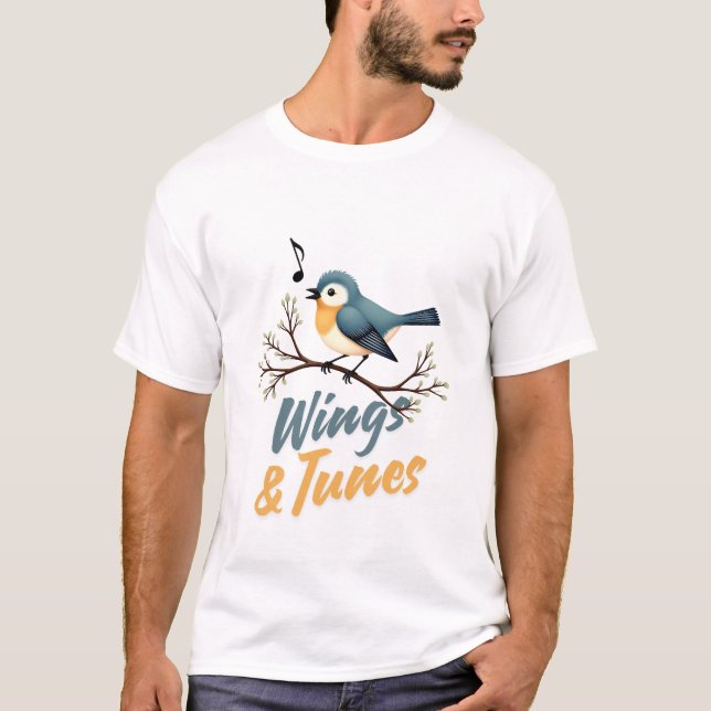 Melodía del cielo: Camiseta de canto de pájaro (Anverso)