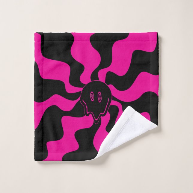 Melt sonriente - Magenta y negro (Toallita)