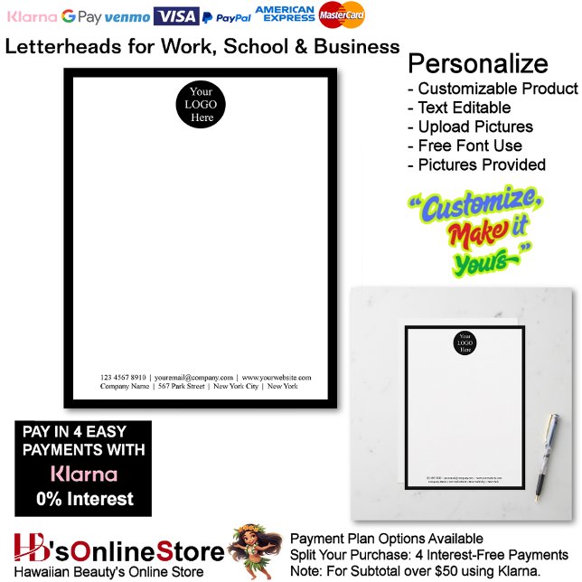 Membrete 12 Business Black Logo Letterhead Business Brand  (12 Business Black Logo Letterhead Business Brand Name.)