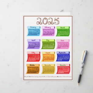 Membrete 2025 Tipo de letra de tela de tornillos de calenda