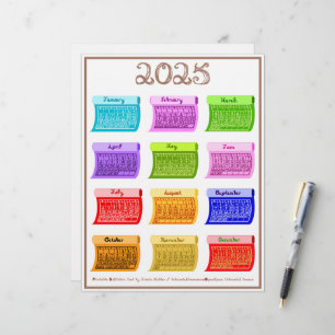 Membrete 2025 Tipo de letra de trama de tornillos de calend
