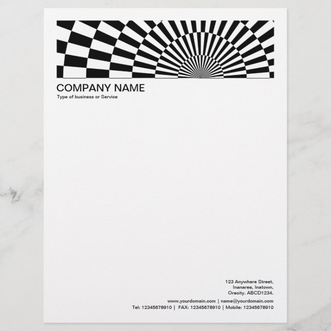 Membrete 2 en la cabecera Borde de 1/2 pulgada - Op-Art 02 (Anverso)