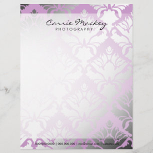 Membrete 311-Damask lila del reflejo el