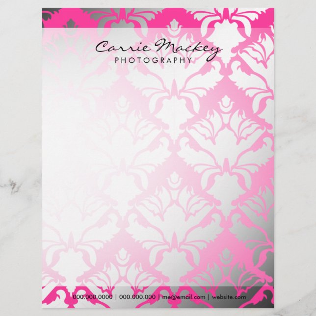 Membrete 311-Damask rosas fuertes del reflejo el | (Anverso)