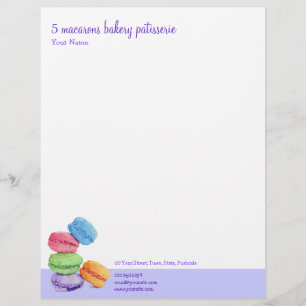 Membrete 5 Macarons Bakery Letterhead