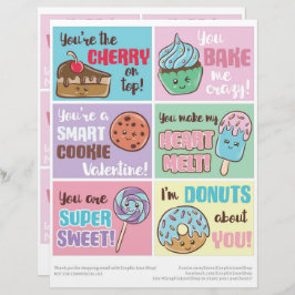 Membrete 6 Tarjetas de Día de San Valentín en aula para niñ