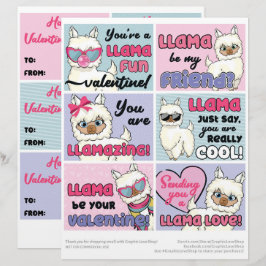 Membrete 6 Tarjetas de San Valentín para niños de aula de L