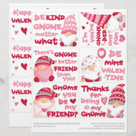 Membrete 6 tarjetas de San Valentín para niños de clase con
