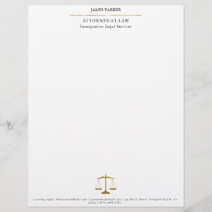 Membrete Abogado At Law Classy Blanco