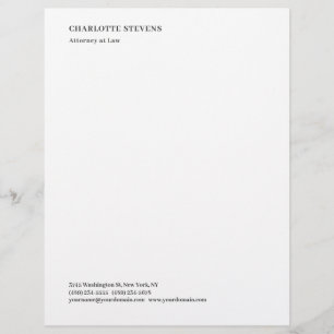 Membrete Abogado Elegante Minimalista Simple y Moderno