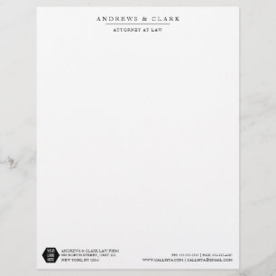 Membrete Abogado Minimalista moderno con logotipo blanco ne
