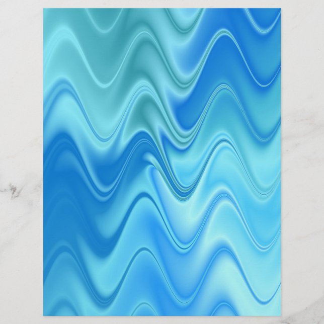 Membrete Abstracto Ondulado Azul (Anverso)