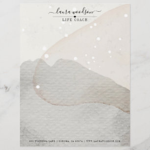 Membrete Abstracto Watercolor Life Coach Letterhead
