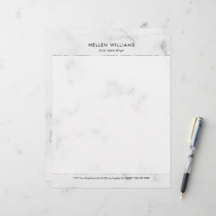 Membrete Acento plateado de imitación blanco personalizado