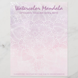 Membrete Acuarela Mandala Sanación Holística & Espiritual