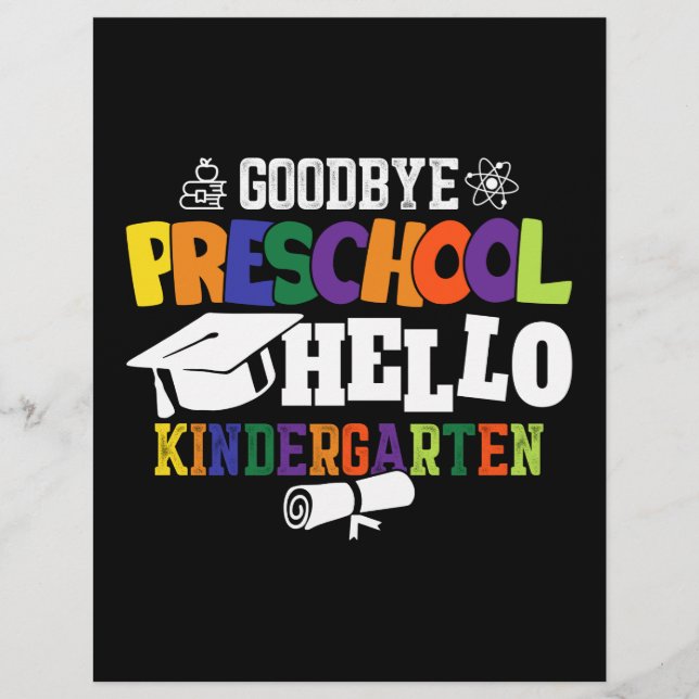 Membrete Adiós Preescolar Hola Kindergarten PreK (Anverso)