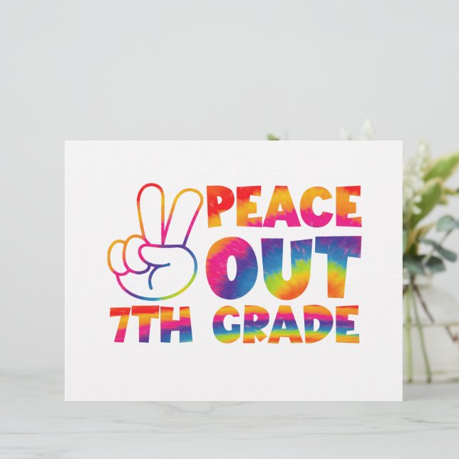 Membrete Adiós séptimo grado Tie Dye último día 7º grado (Anverso de pie)