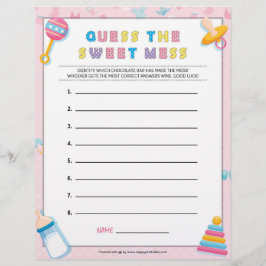 Membrete Adivinen El Dulce Ajedrez [Bebé Básico Rosa]