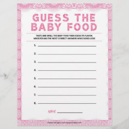 Membrete Adivinen La Comida Del Bebé [Lujo De Lujo [Rosa]]