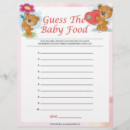 Membrete Adivinen La Comida Del Bebé [Osos De Teddy]