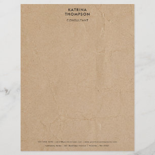 Membrete Aged Kraft Paper Empresa Minimalista