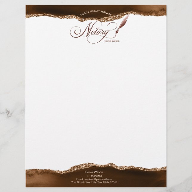 Membrete Agente de firma de notario y préstamo móvil Agate  (Anverso)