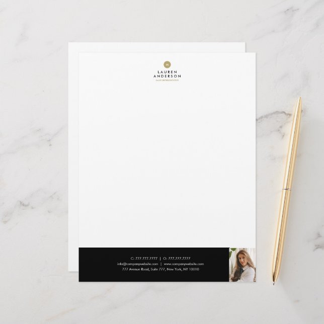 Membrete Agente Inmobiliario Moderno Letra Head Stationery (Anverso/Reverso In Situ)
