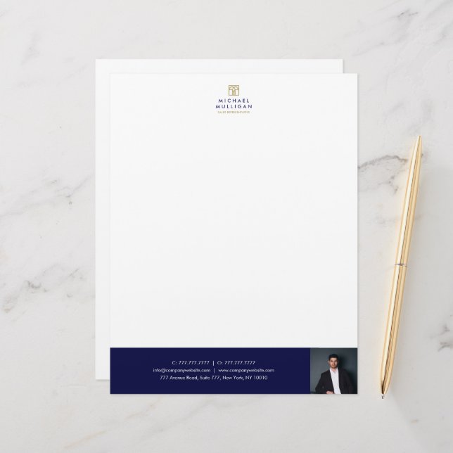 Membrete Agente Inmobiliario Moderno Letra Head Stationery (Anverso/Reverso In Situ)