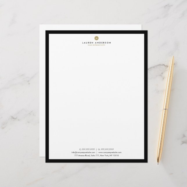 Membrete Agente Inmobiliario Moderno Letra Head Stationery (Anverso/Reverso In Situ)