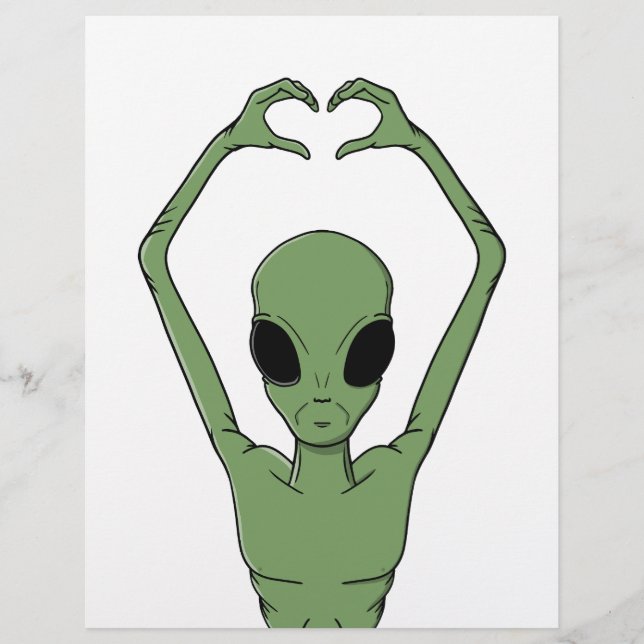 Membrete Alien Heart Pose (Anverso)
