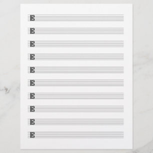 Membrete Alto Clef Viola Music Manuscript Paper Stade