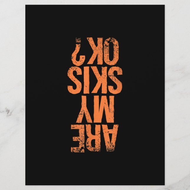 Membrete Amante del esquí | ¿Mis Esquíes Están Bien? (Anverso)