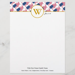 Membrete AMERICA EE.UU. Christian Stationery Letterhead