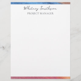 Membrete Añadir nombre simple Resumen de color marrón y azu