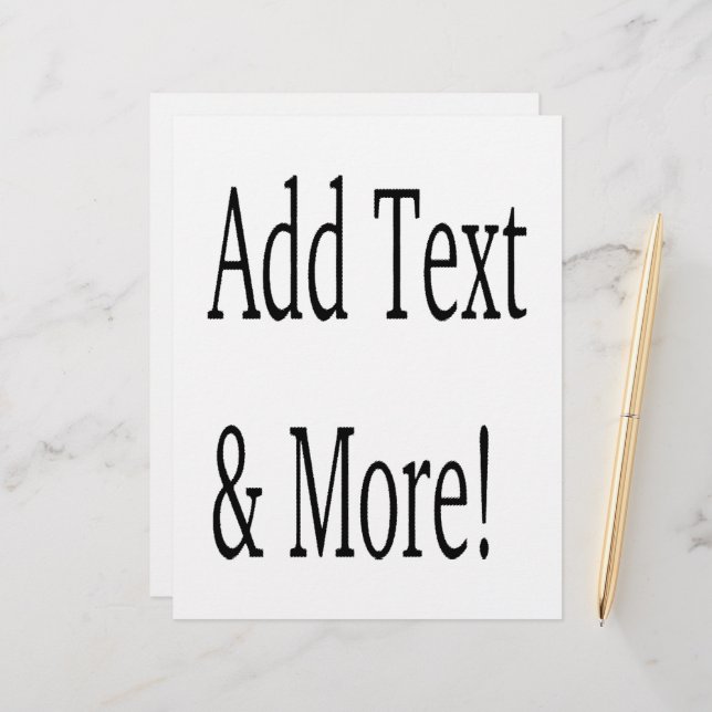 Membrete ¡Añadir texto y más! Personalizar Su Propio Person (Anverso/Reverso In Situ)