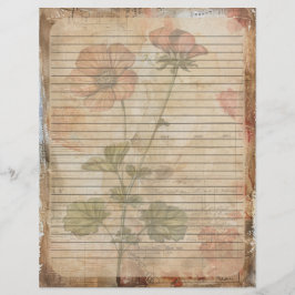 Membrete Anemone Flower Old Manuscript