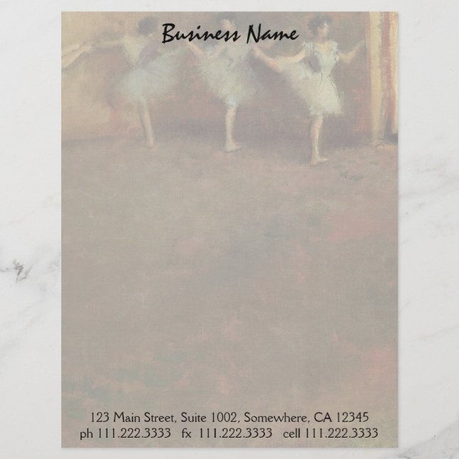 Membrete Antes del ballet de Edgar Degas, Bello Artes del (Anverso)