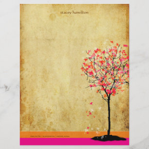 Membrete Árbol de arce rosa PixDezines