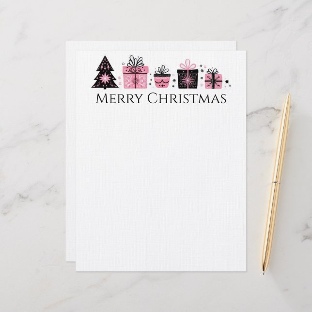 Membrete Árbol de Navidad y presenta membrete (Anverso/Reverso In Situ)