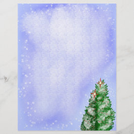Membrete Árboles de Navidad nevados