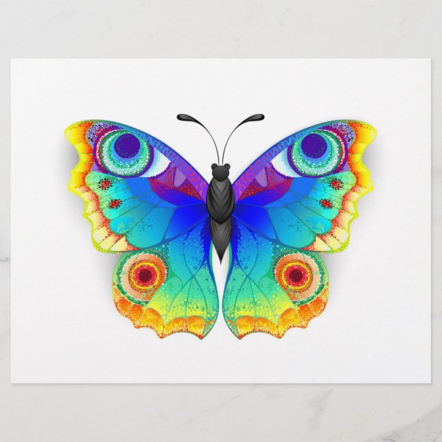 Membrete Arcoiris mariposa Peacock Eye (Anverso)