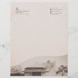 Membrete Arquitecto Japandi moderno 
