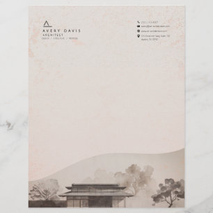 Membrete Arquitecto Japandi moderno 