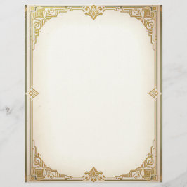 Membrete Art Deco Style Frame Stationery Paper