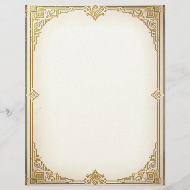 Membrete Art Deco Style Frame Stationery Paper (Anverso)