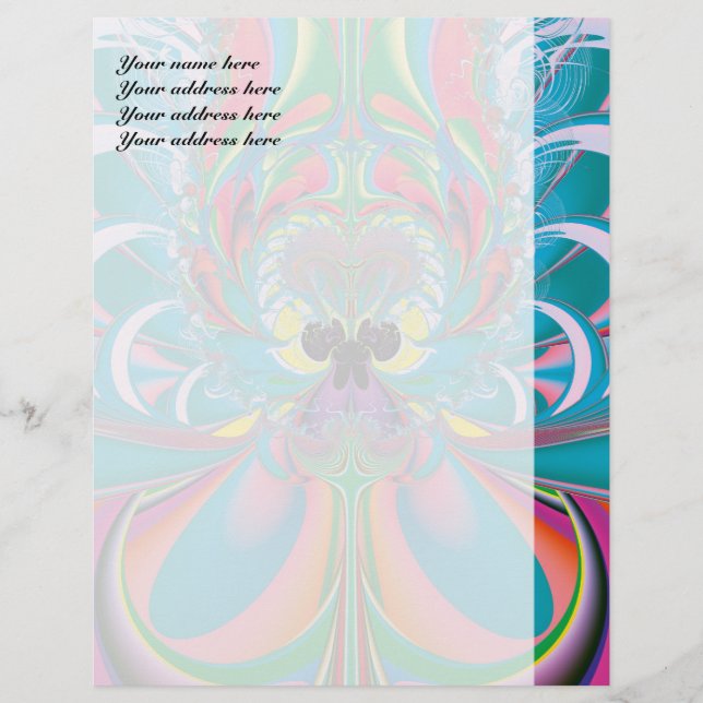 Membrete Arte abstracto de verano mariposa (Anverso)