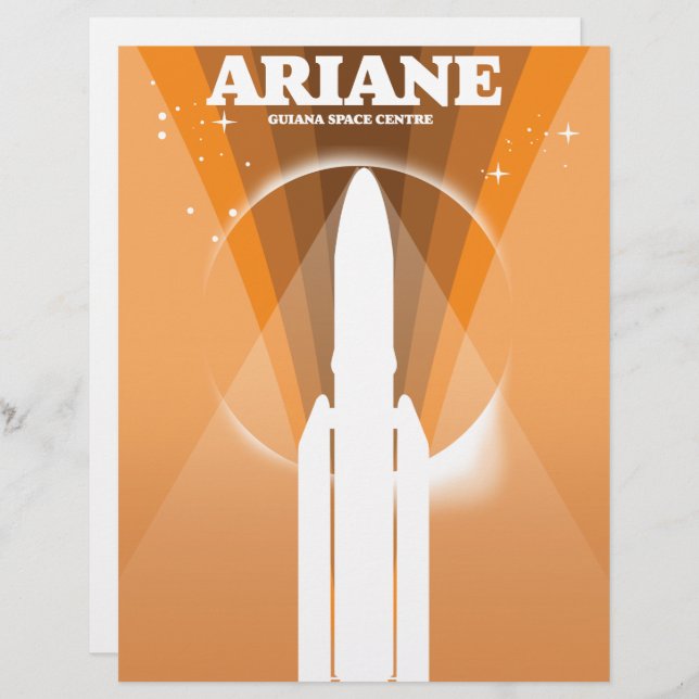 Membrete Arte espacial Ariane Guiana Space Center (Anverso / Reverso)