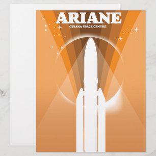Membrete arte espacial del Centro Espacial Guayanés Ariane