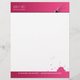 Membrete Artista de maquillaje/lápiz labial rosa