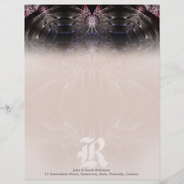 Membrete Artista fractal #004 Cabezal de letras (Anverso)